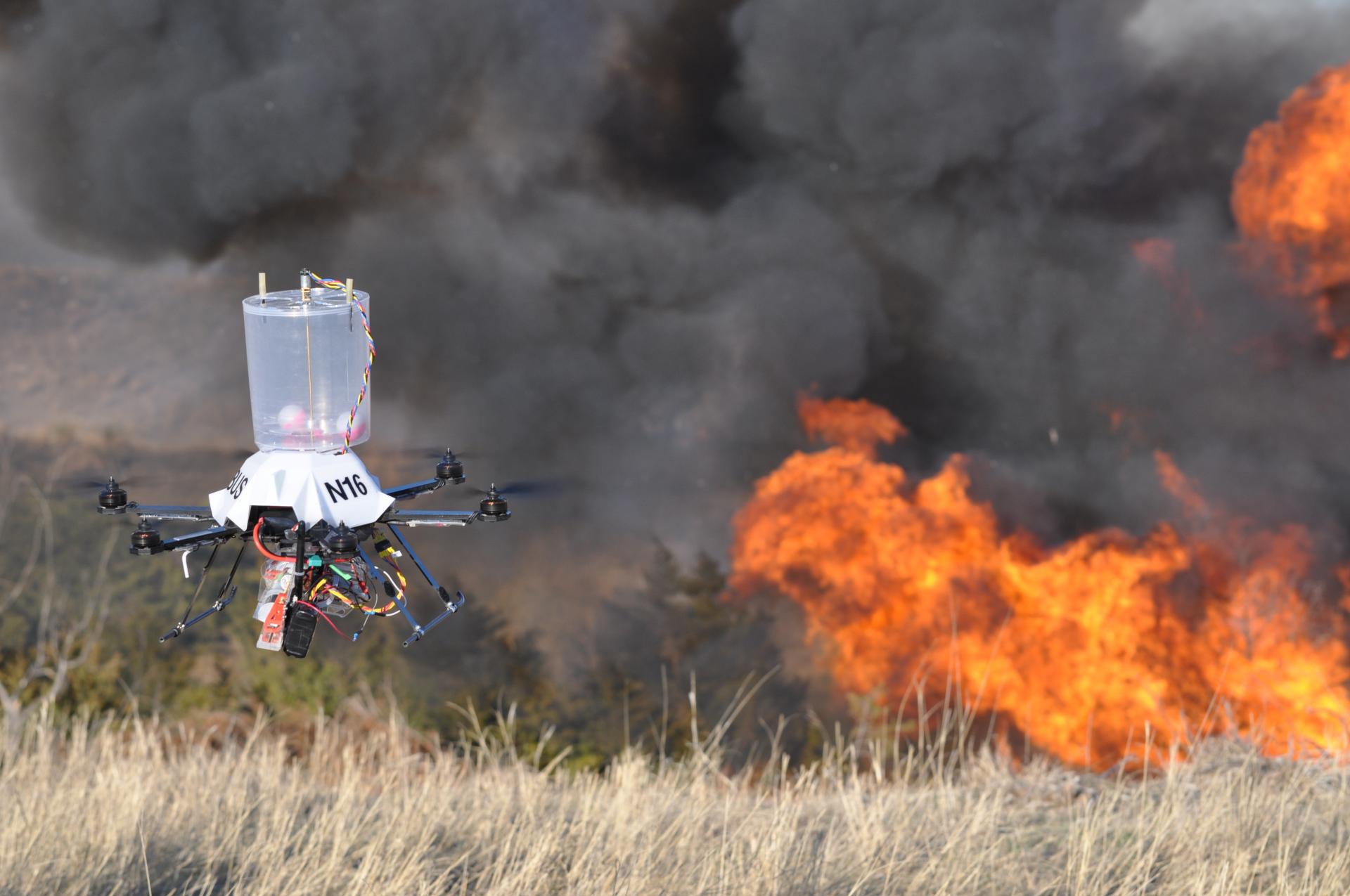 drone above fire