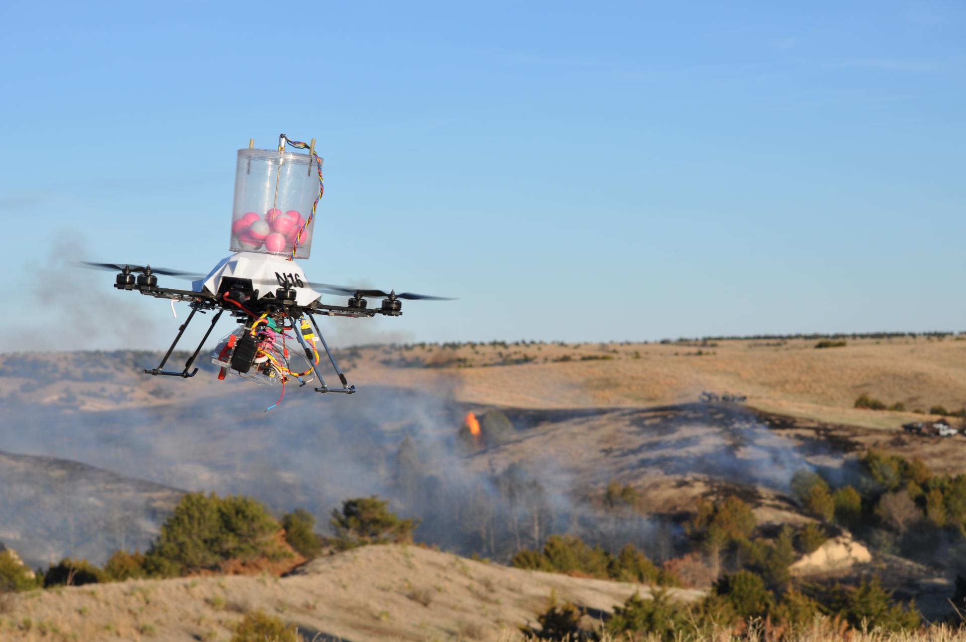 drone above fire