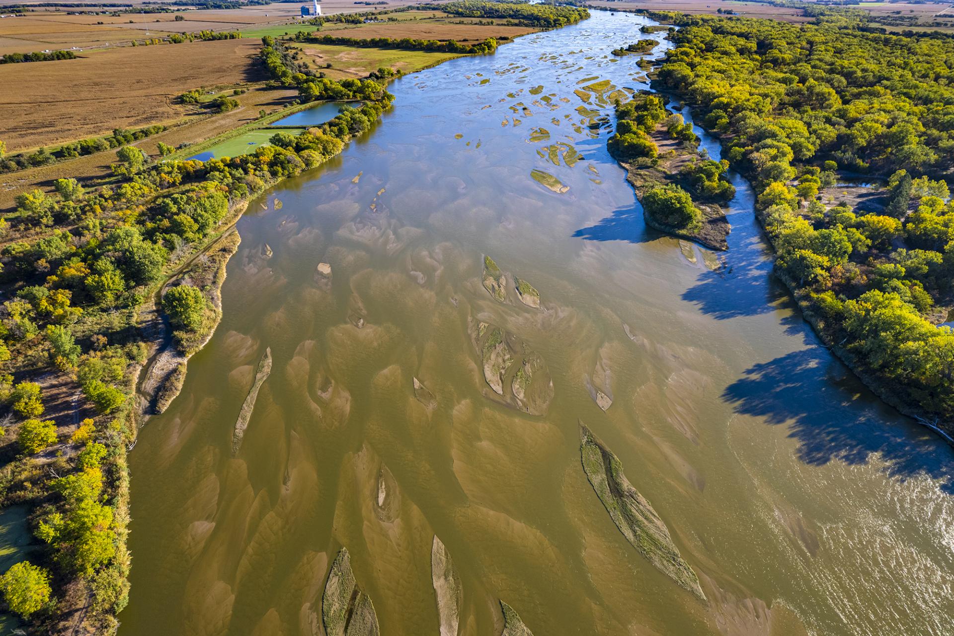 Aerial photo of the Platte River