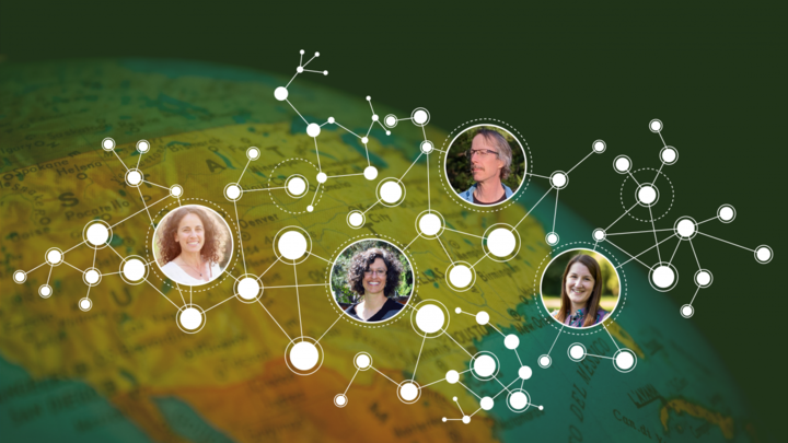 Leaders in the new NIARR network include, from left to right, Elena Bennett, director of ResNet in Canada; Shana Sundstrom, program coordinator on the grant; Craig Allen, director of the NRT and on the advisory board to the Resilience Alliance; and Jennifer Hodbod, advisory board member to NIARR and the Resilience Alliance. Other leaders who joined NIARR at the outset are Tala Awada, director of the Agricultural Research Division at Nebraska; Cyprien Awono, senior socio-economist at Agriculture and Agri-Foo