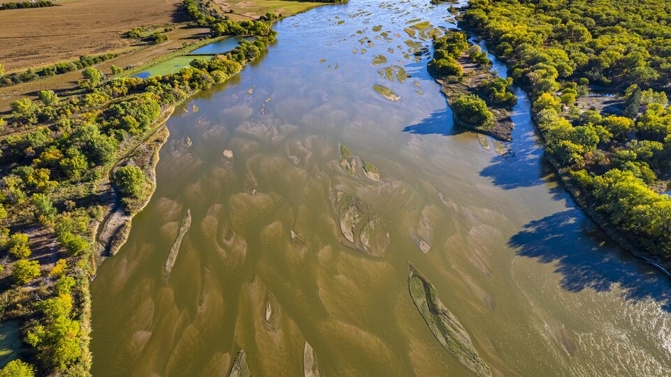 Aerial photo of the Platte River
