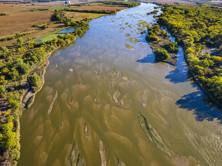 Aerial photo of the Platte River